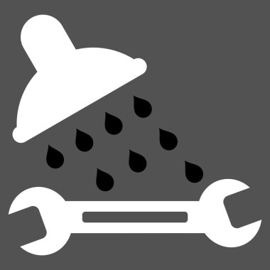 Duş sıhhi tesisat düz vektör simgesi