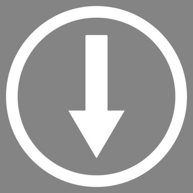 Down Rownded Arrow Flat Vector Symbol