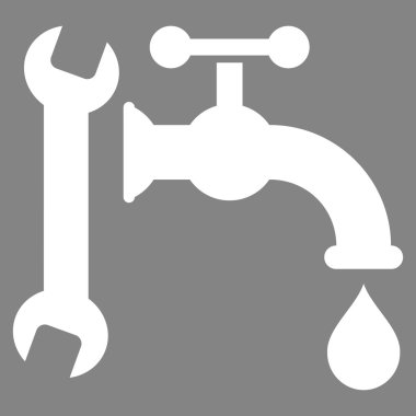 Sıhhi tesisat düz vektör simgesi