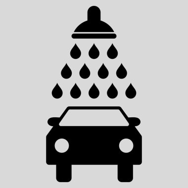 Araba duş düz vektör simgesi