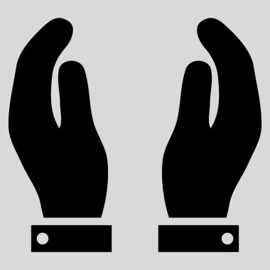 Bakım el düz vektör simgesi