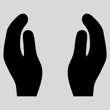 Bakım el düz vektör simgesi