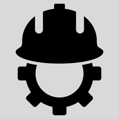 Geliştirme kask düz vektör simgesi