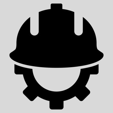 Geliştirme kask düz vektör simgesi