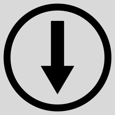 Down Rownded Arrow Flat Vector Symbol