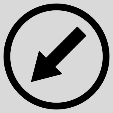 Down-Left Rounded Arrow Flat Vector Symbol