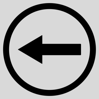 Left Rounded Arrow Flat Vector Symbol