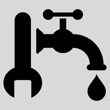 Sıhhi tesisat düz vektör simgesi