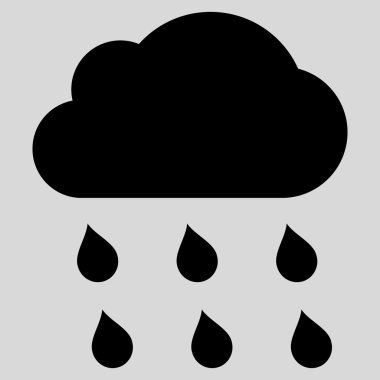 Yağmur bulutu düz vektör simgesi