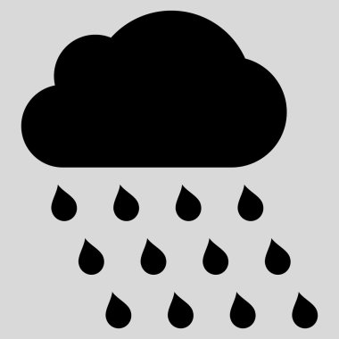 Yağmur bulutu düz vektör simgesi