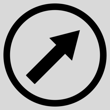 Up-Right Rounded Arrow Flat Vector Symbol