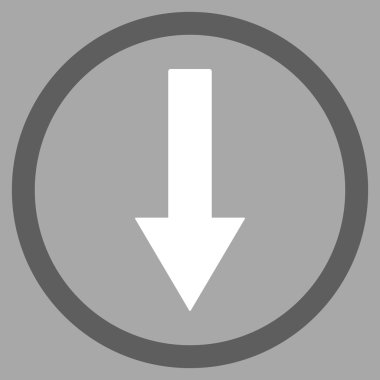 Down Rownded Arrow Flat Vector Symbol