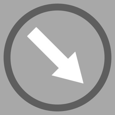 Aşağı doğru yuvarlak ok düz vektör simgesi