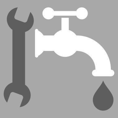 Sıhhi tesisat düz vektör simgesi