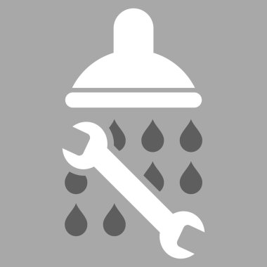 Duş sıhhi tesisat düz vektör simgesi