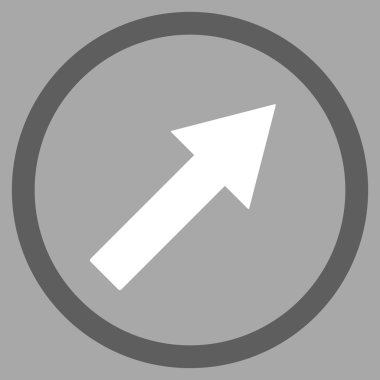 Up-Right Rounded Arrow Flat Vector Symbol