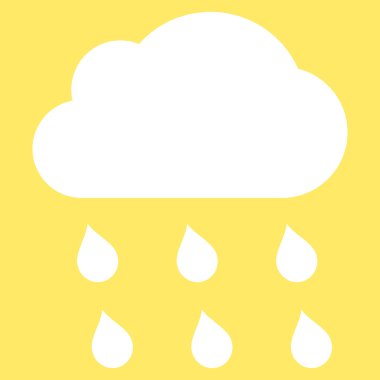 Yağmur bulutu düz vektör simgesi