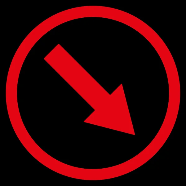 Símbolo vectorial plano de flecha redondeada hacia abajo-derecha — Vector de stock