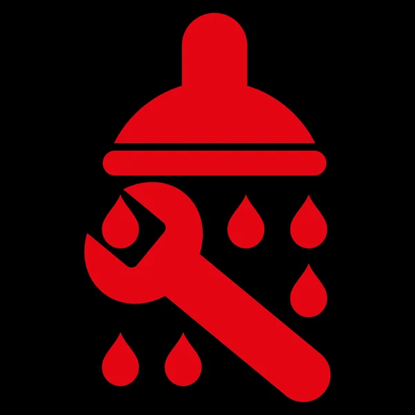 Shower Plumbing Flat Vector Symbol — Stock Vector
