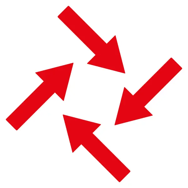 Flechas centrípetas Símbolo vectorial plano — Vector de stock