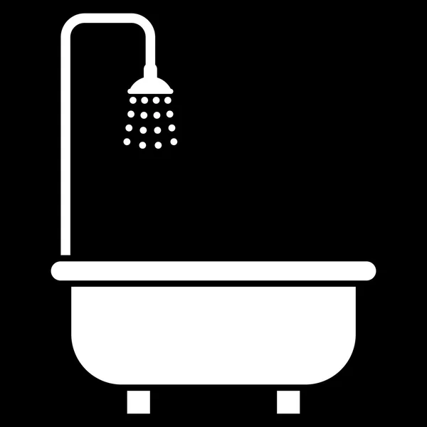 Shower Bath Flat Vector Symbol — Stock Vector