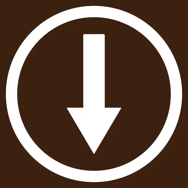 Down Rownded Arrow Flat Vector Symbol — 스톡 벡터