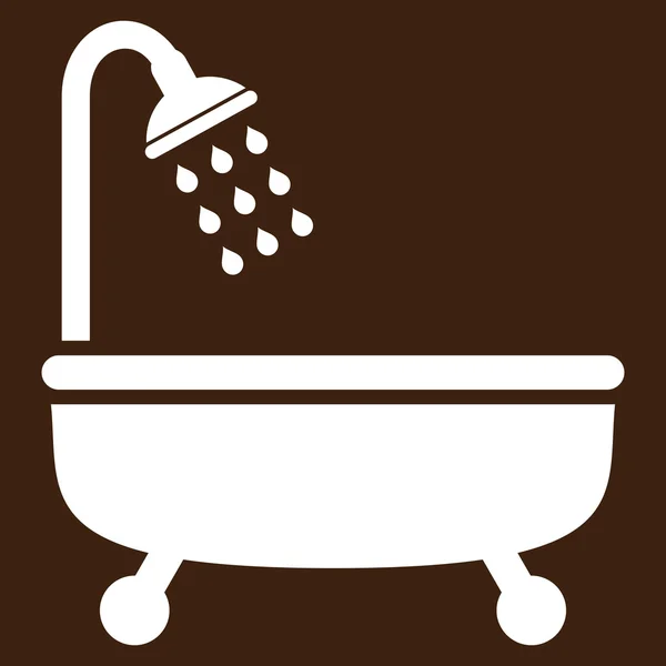 Shower Bath Flat Vector Symbol — Stock Vector