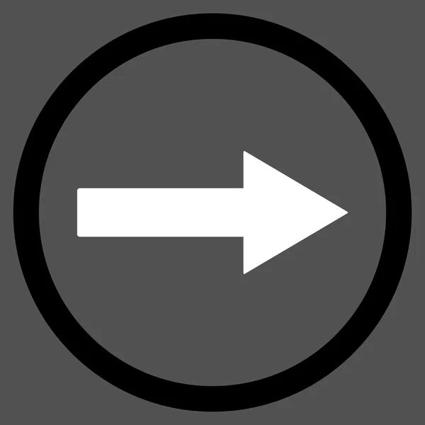 Flèche arrondie à droite Symbole vectoriel plat — Image vectorielle