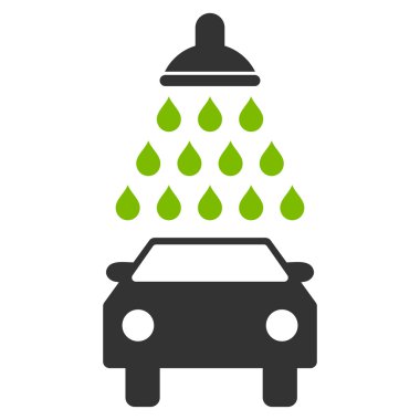 Araba duş düz vektör simgesi