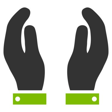 Bakım el düz vektör simgesi