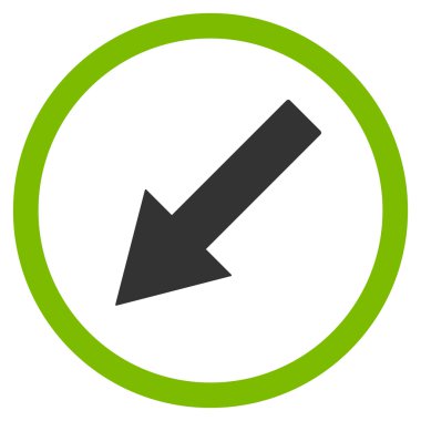 Down-Left Rounded Arrow Flat Vector Symbol
