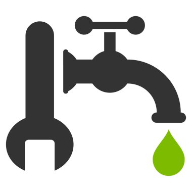 Sıhhi tesisat düz vektör simgesi