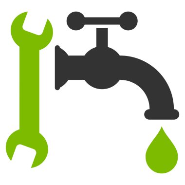 Sıhhi tesisat düz vektör simgesi