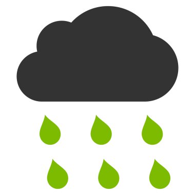 Yağmur bulutu düz vektör simgesi