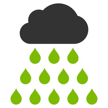 Yağmur bulutu düz vektör simgesi