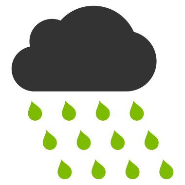 Yağmur bulutu düz vektör simgesi