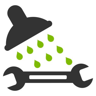 Duş sıhhi tesisat düz vektör simgesi