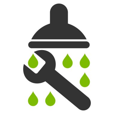 Duş sıhhi tesisat düz vektör simgesi