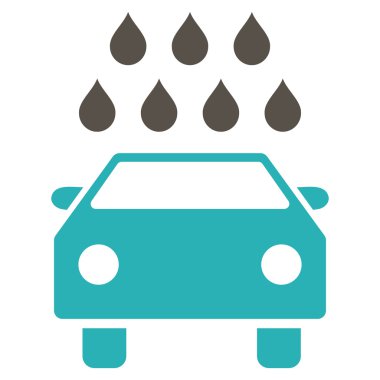 Araba duş düz vektör simgesi