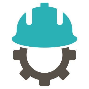 Geliştirme kask düz vektör simgesi