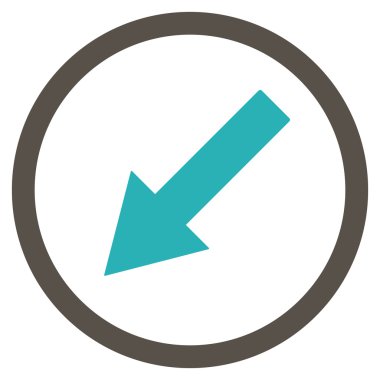 Down-Left Rounded Arrow Flat Vector Symbol