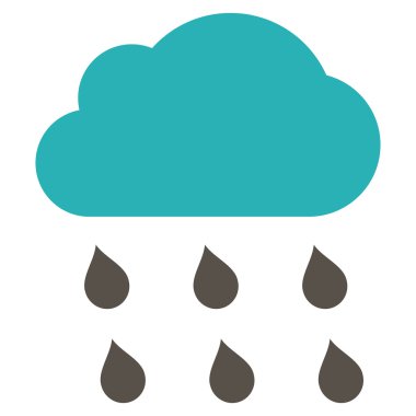 Yağmur bulutu düz vektör simgesi