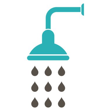 Duş düz vektör simgesi