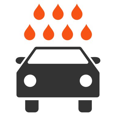 Araba duş düz vektör simgesi