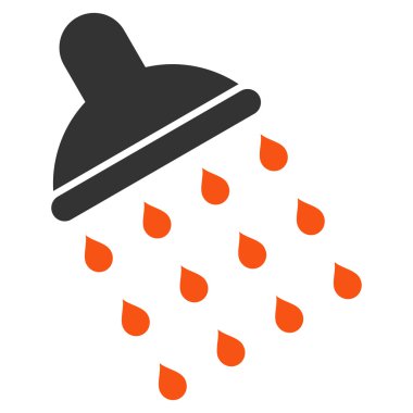 Duş düz vektör simgesi