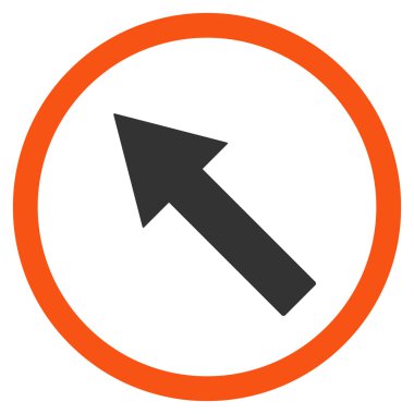 Up-Left Rounded Arrow Flat Vector Symbol