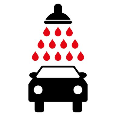 Araba duş düz vektör simgesi