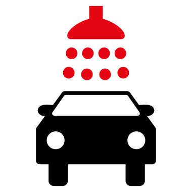 Araba duş düz vektör simgesi