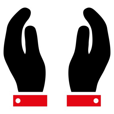 Bakım el düz vektör simgesi