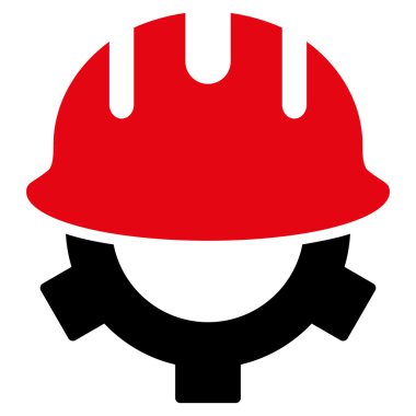 Geliştirme kask düz vektör simgesi